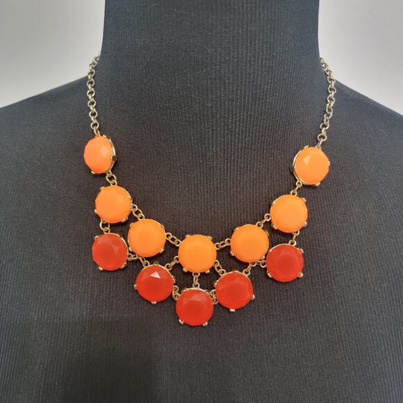 J. Crew Jewelry - J. Crew Orange and Red Acrylic Statement Necklace